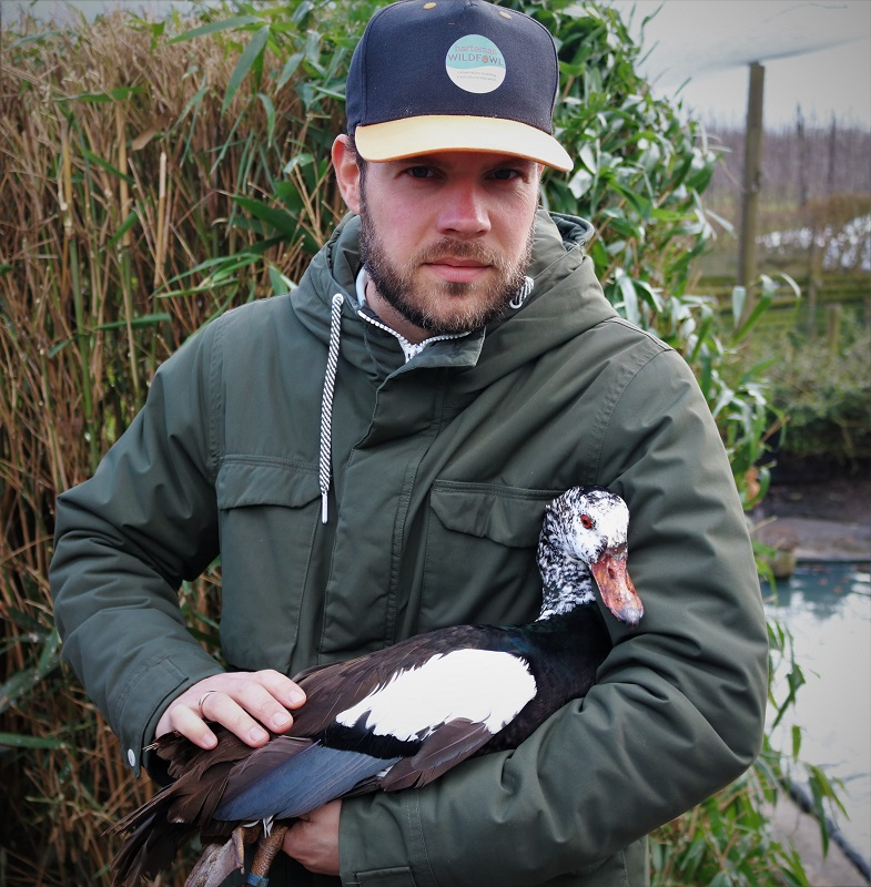 White-winged duck and Jan Harteman